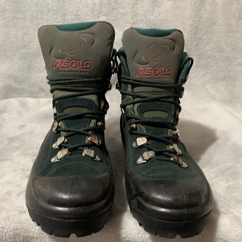 Asolo‎ Globaline Meridian Mens Hiking Boots Green Suede 10.5 Vintage Gorpcore